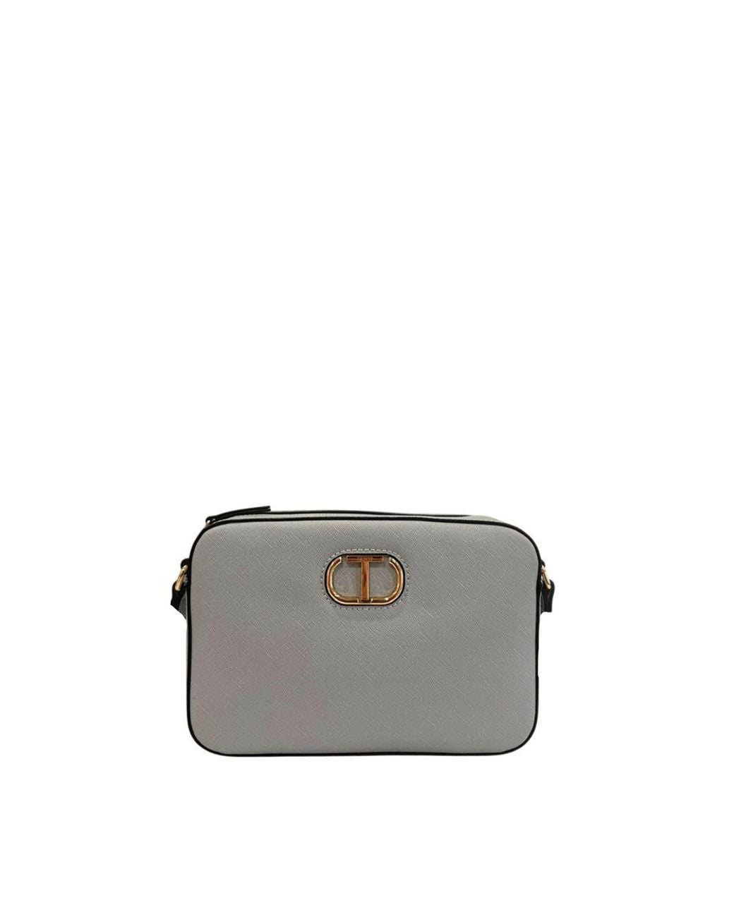 Twinset Gray Blue Pu Crossbody Bag