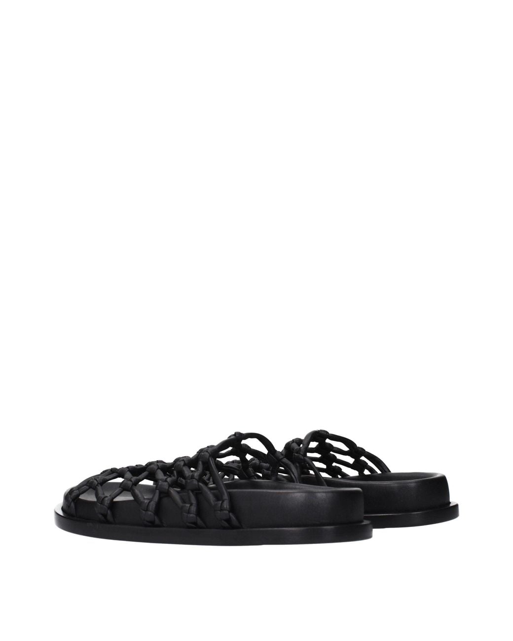 Jil Sander Black Leather Slippers