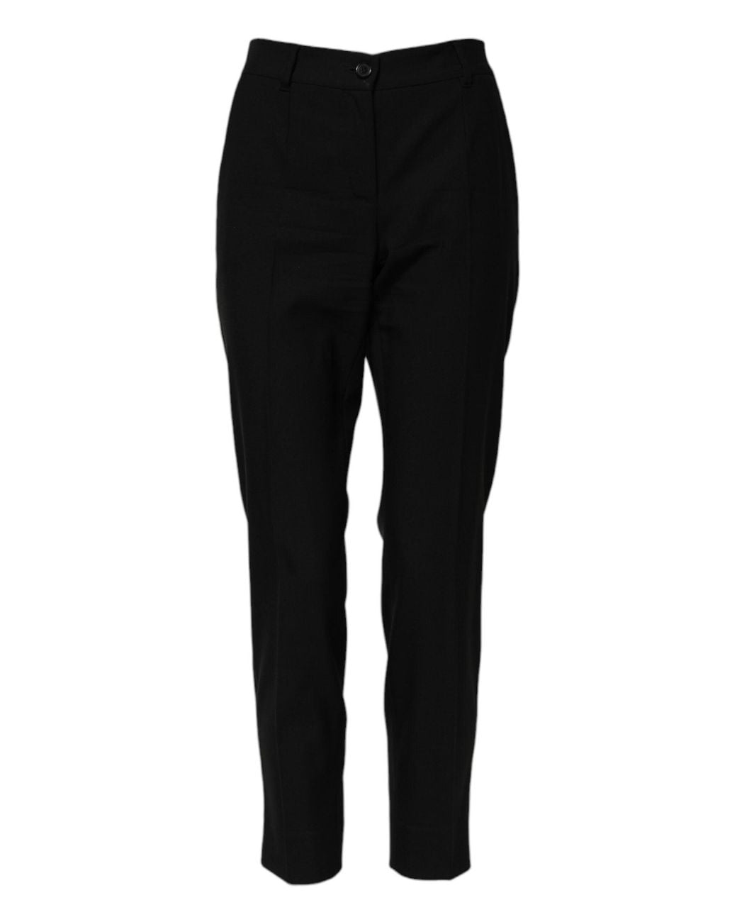 Dolce & Gabbana Black Elegant Tapered Virgin Wool Trousers