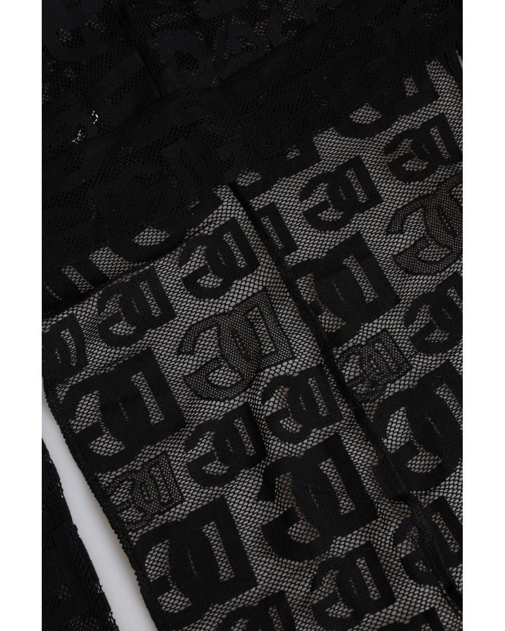 Dolce & Gabbana Black Logo Mesh Whole Head Wrap Hat