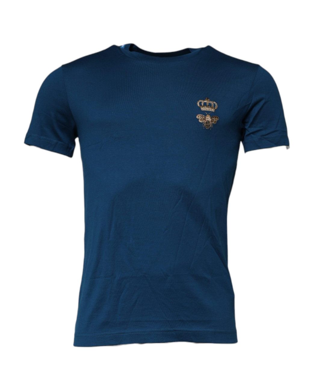 Dolce & Gabbana Blue Bee Crown Tee Embroidered for men