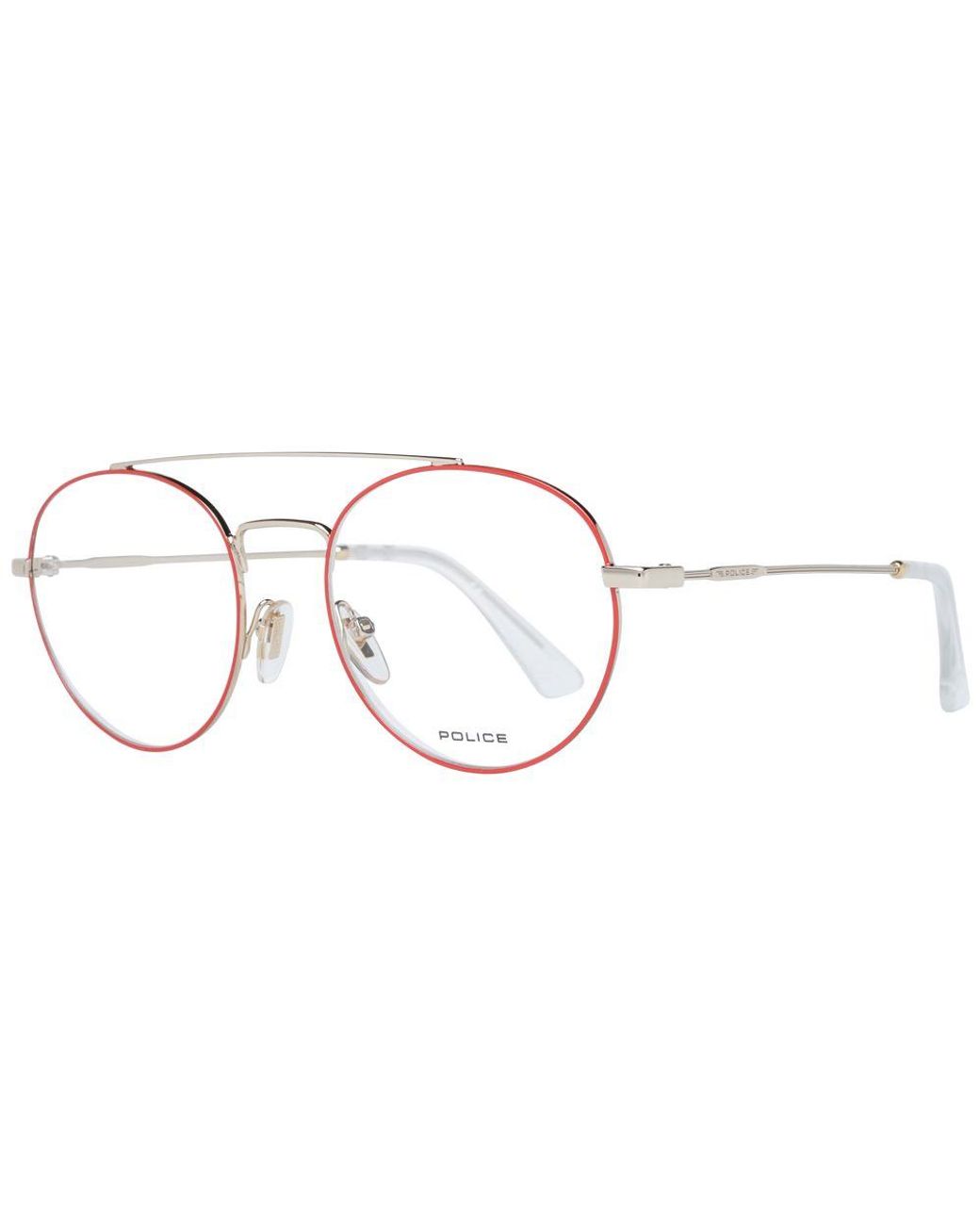 Police Metallic Red Metal & Plastic Glasses (frames) for men