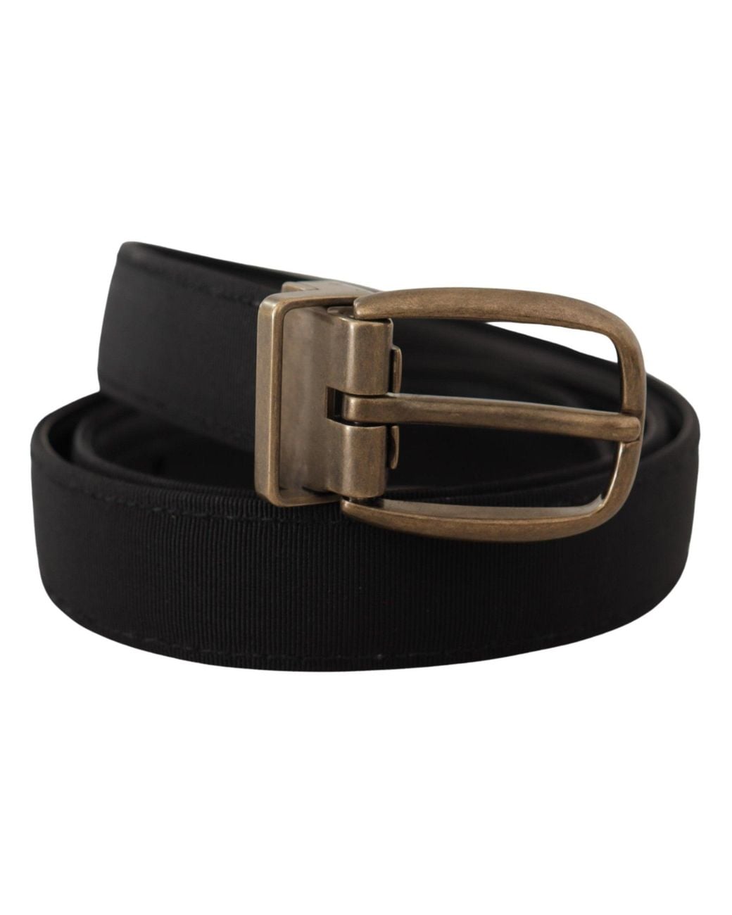 Dolce & Gabbana Black Elegant Grosgrain Leather Belt for men