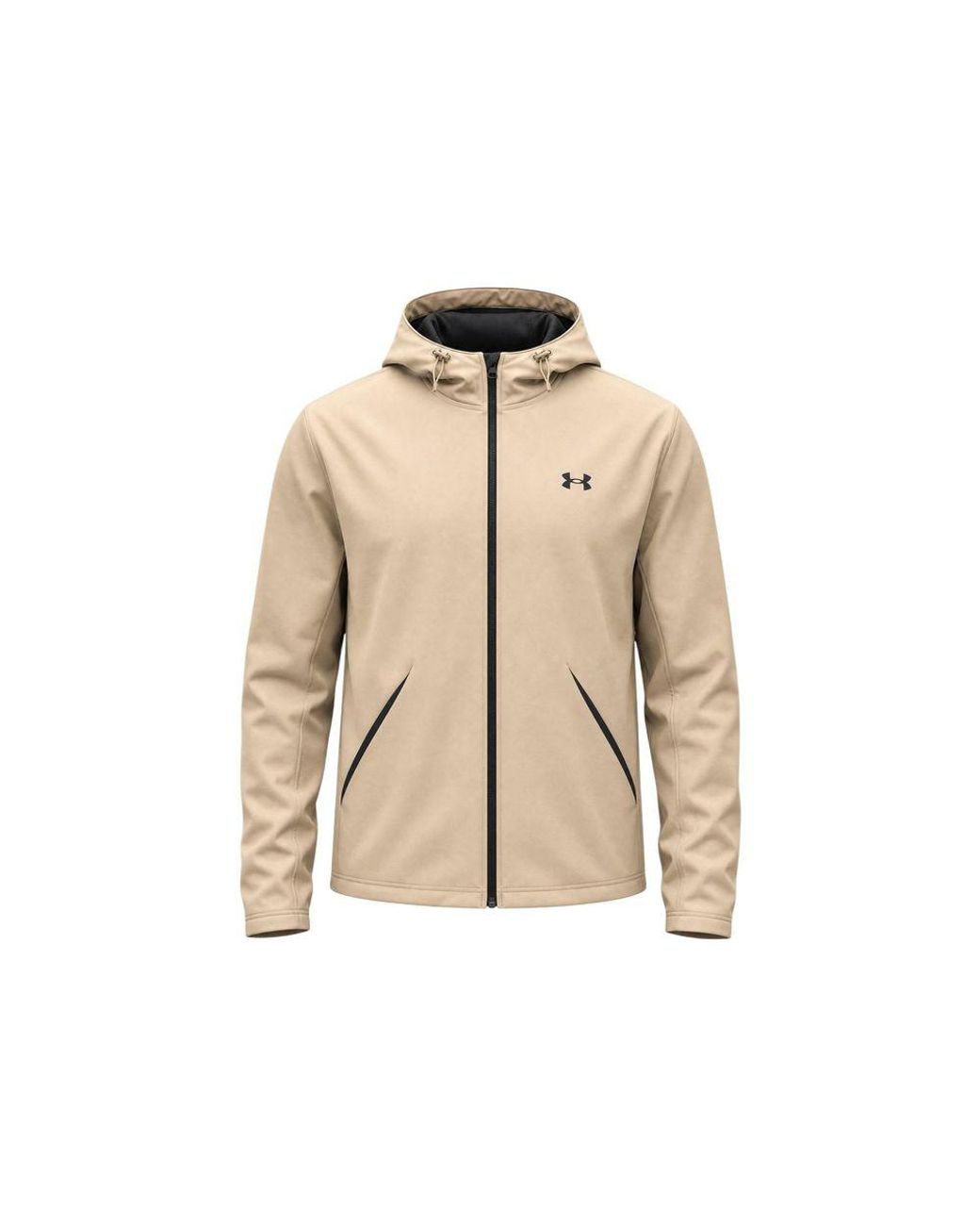 Under Armour Brown Beige Polyester Hoodie for men