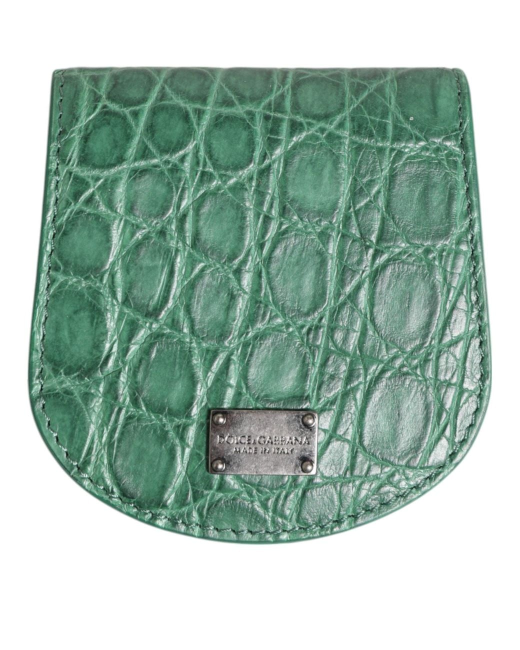 Dolce & Gabbana Green Exotic Skin Coin Condom Case Holder Pocket Wallet for men