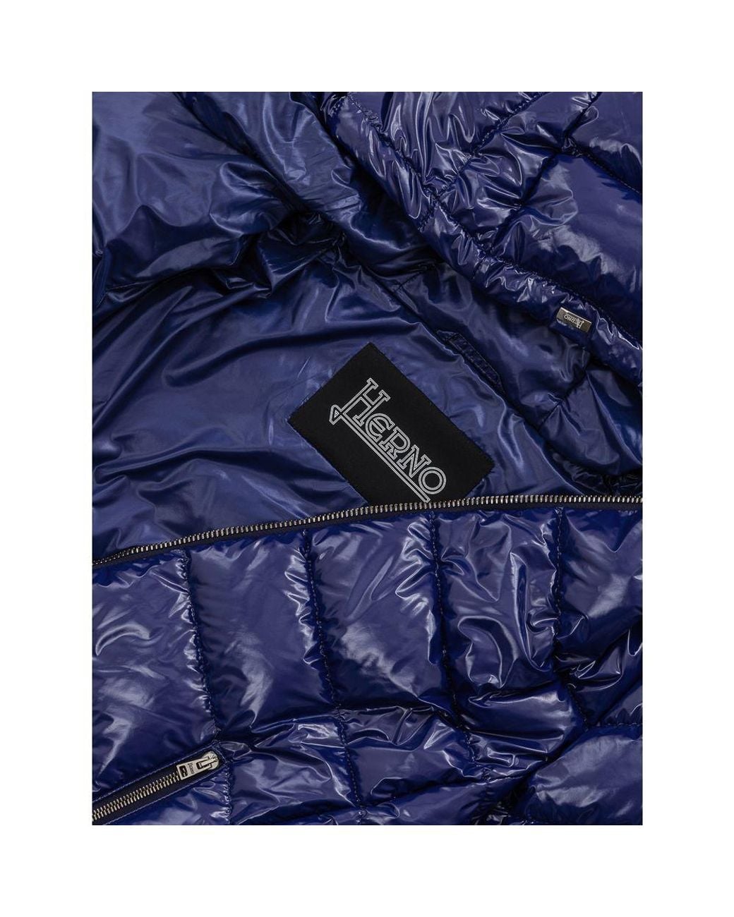 Herno Blue Hooded Puffer Jacket Pi004D39600