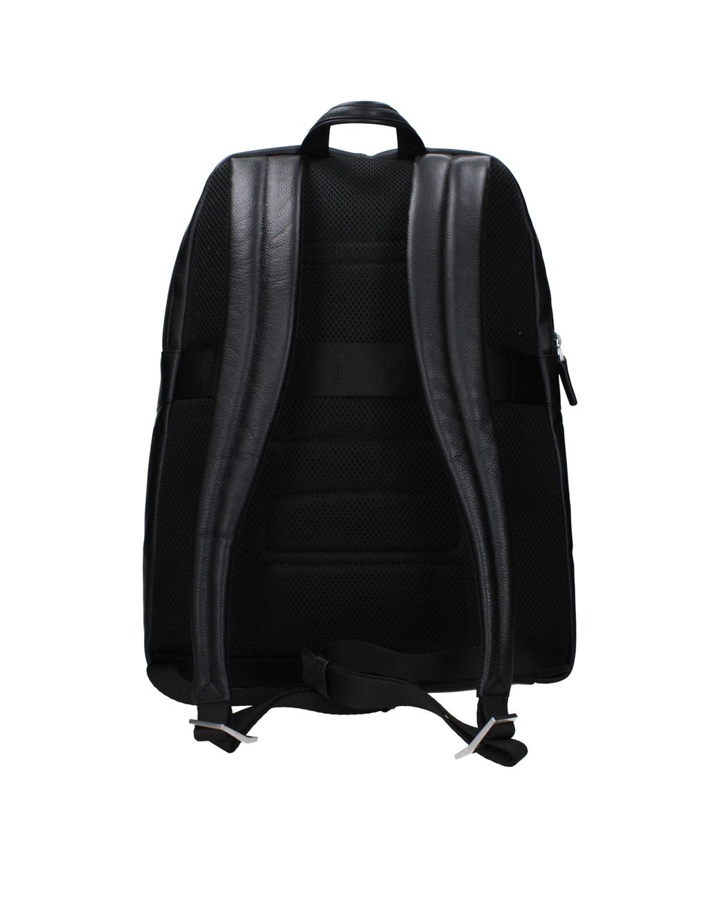 Piquadro Black Leather Backpack for men