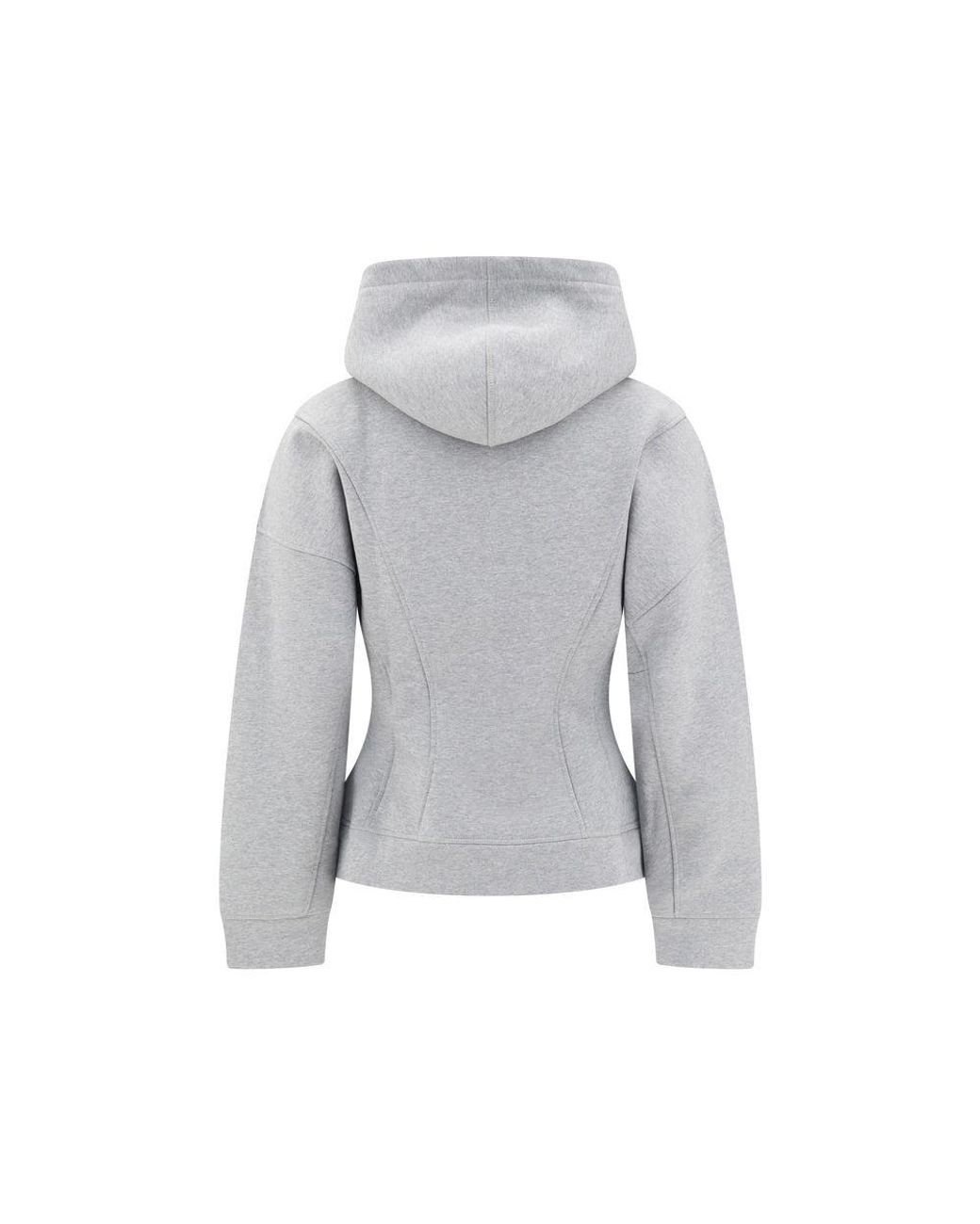 Ganni Zip Hoodie in Gray | Lyst