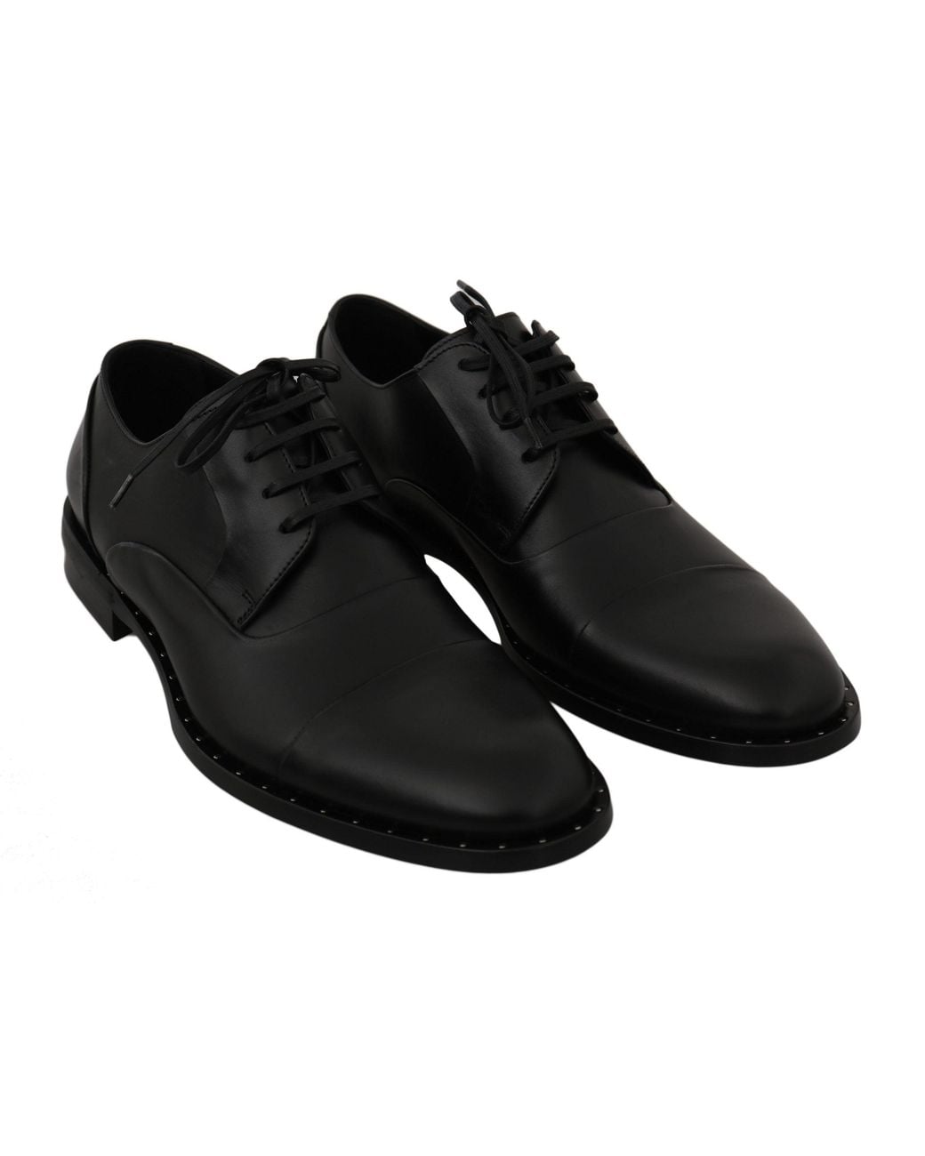 Dolce & Gabbana Black Leather Derby Formal Shoes for men