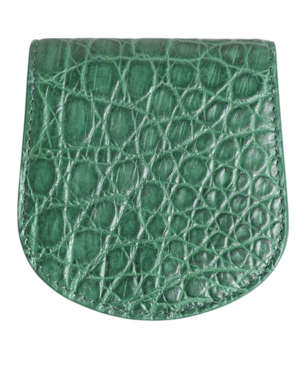 Dolce & Gabbana Green Exotic Skin Coin Condom Case Holder Pocket Wallet for men