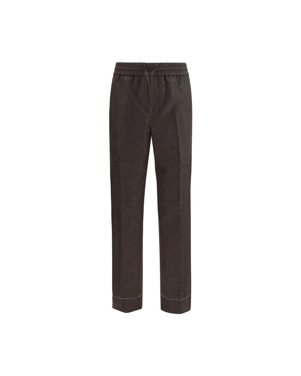 Brioni Brown Wool Oves Aries Casual Pants for men