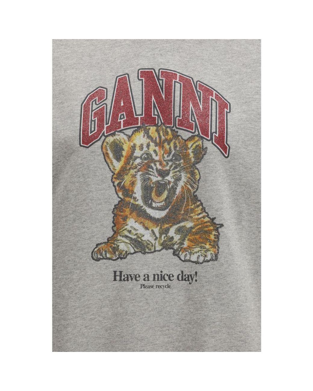 Ganni Gray Cotton Sweatshirt