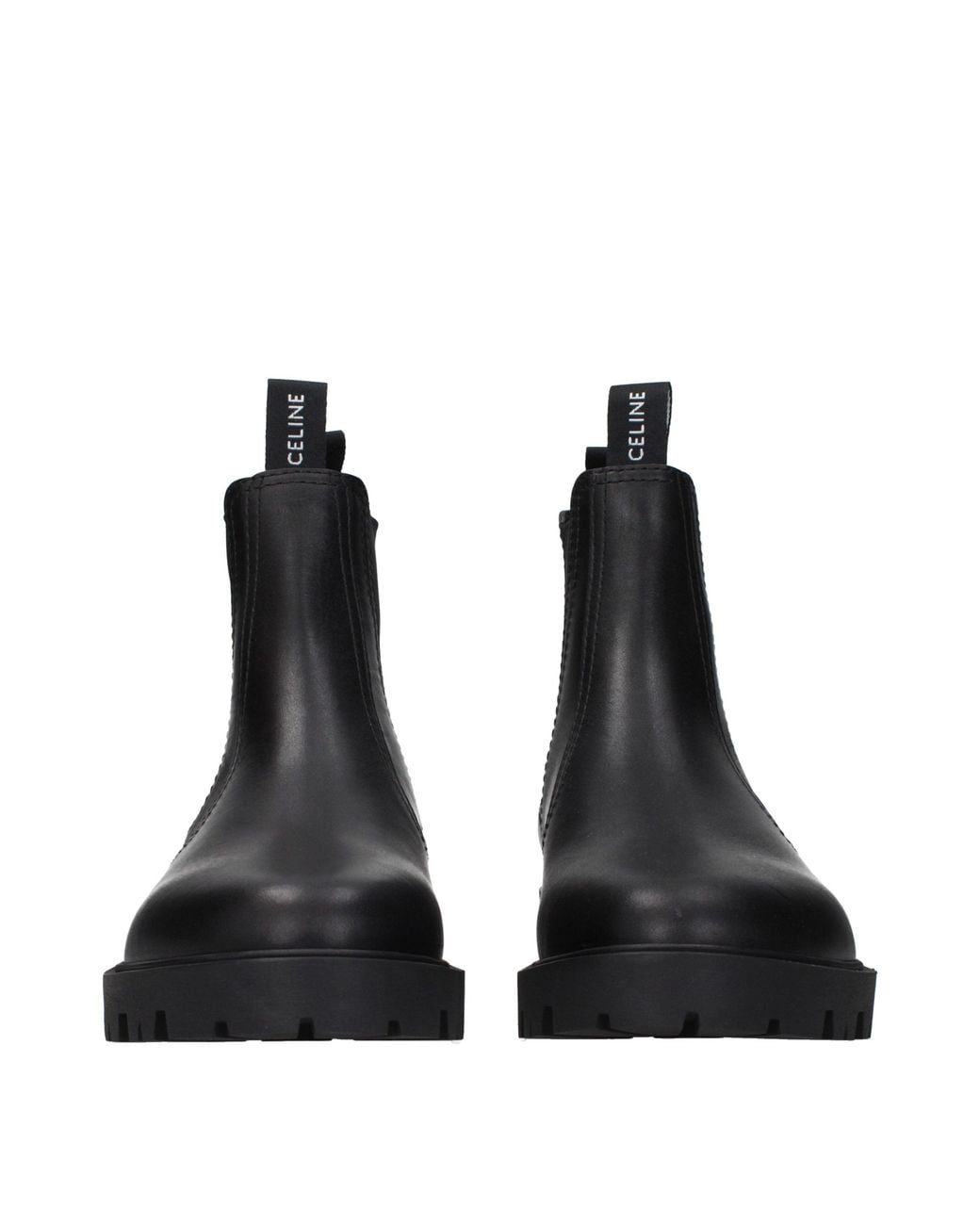 Céline Black Leather Ankle Boots for men