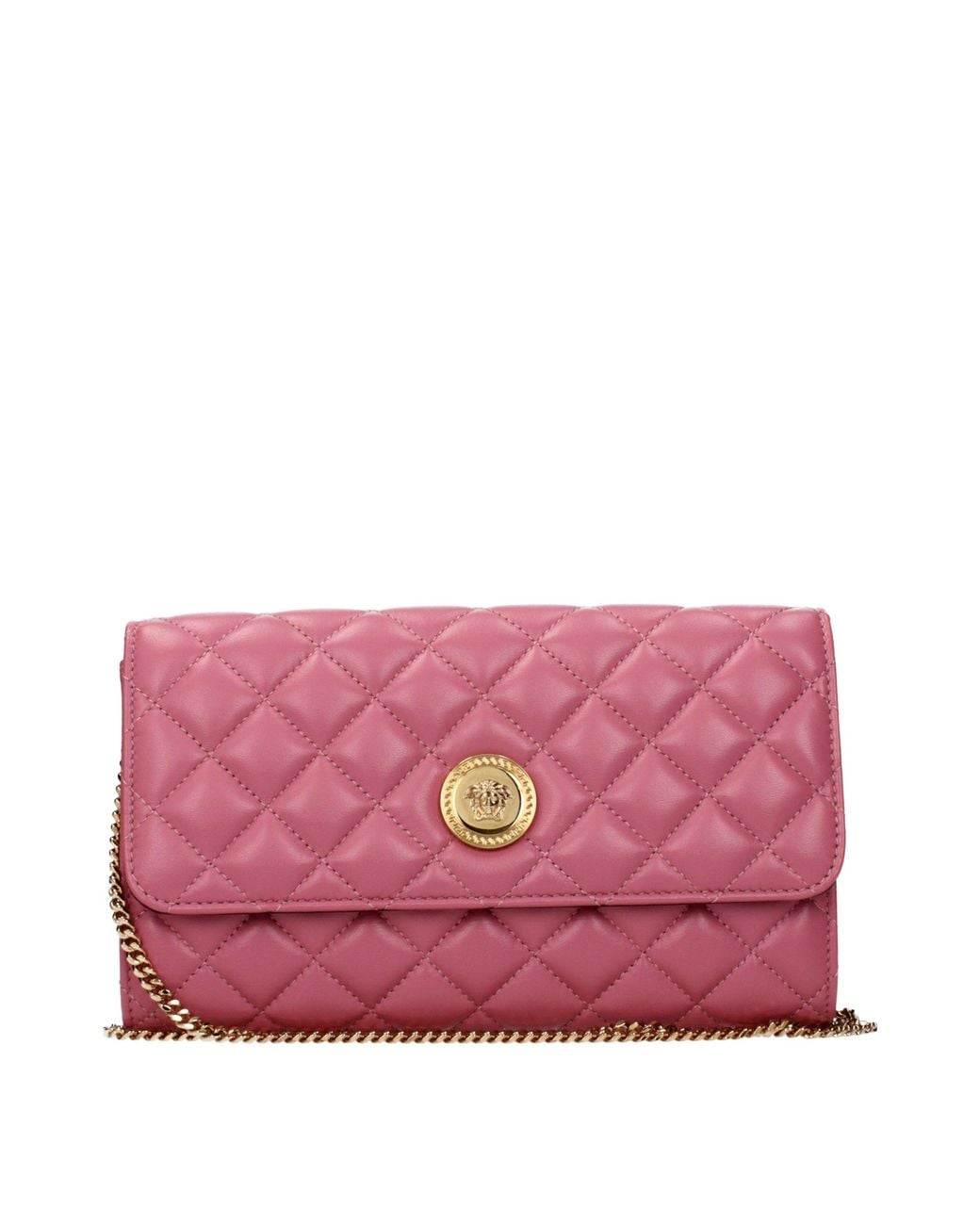 Versace Pink Leather Clutch Bag