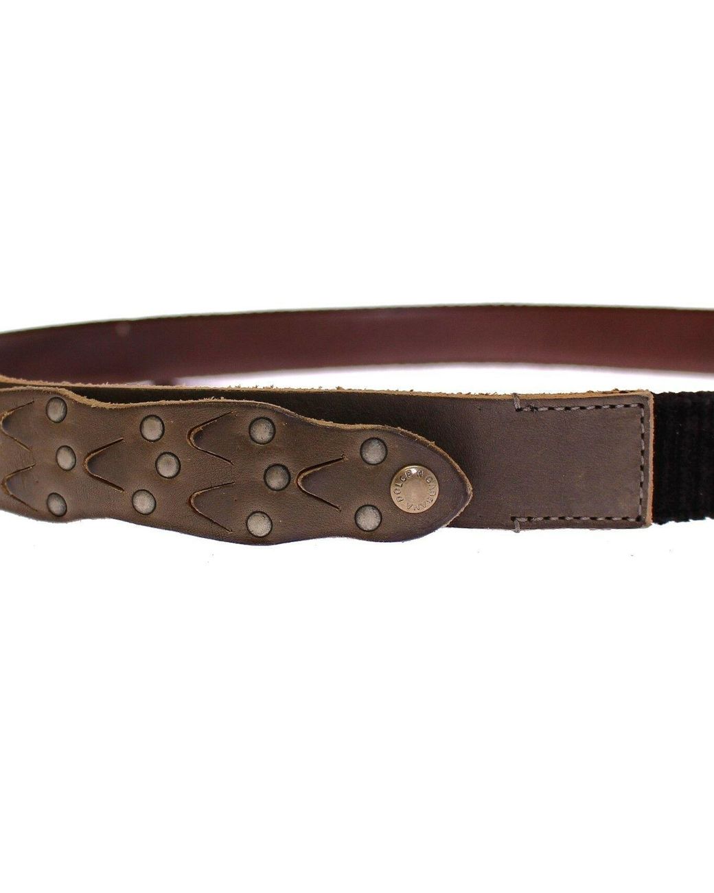 Dolce & Gabbana Black Dolce Gabbana Brown Leather Logo Cintura Gürtel Belt for men