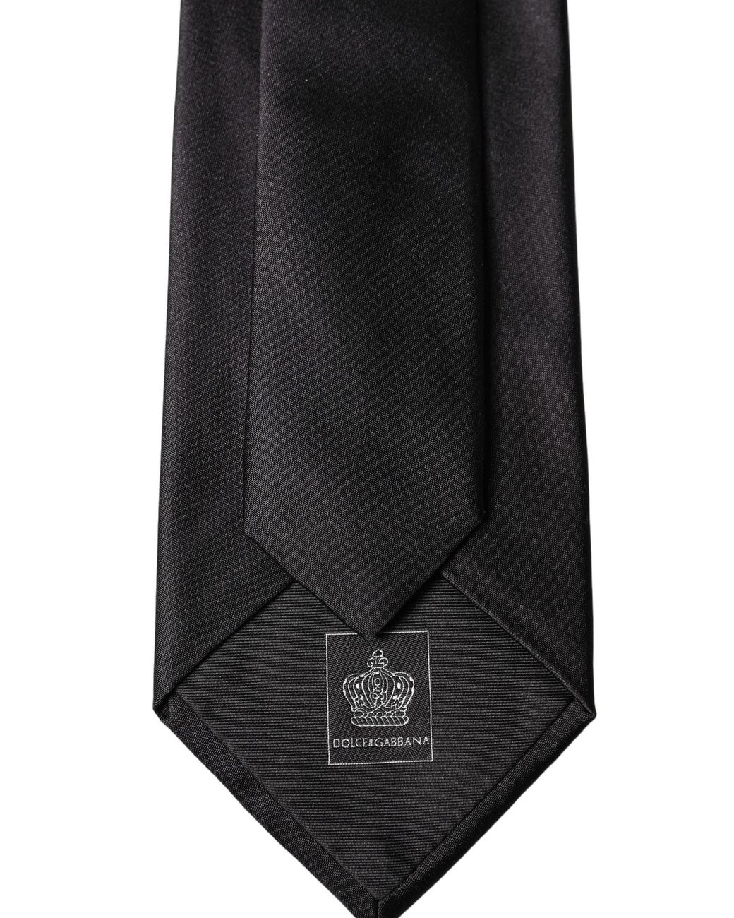 Dolce & Gabbana Black Satin 100% Silk Adjustable Tied Necktie Tie