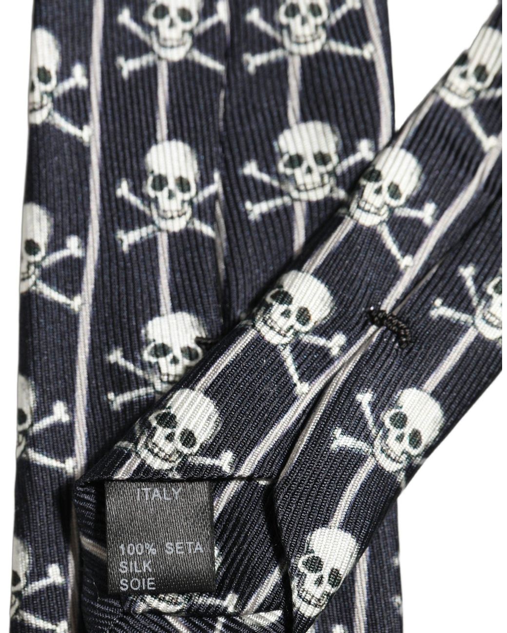 Dolce & Gabbana Black Silk Skull Fantasy Adjustable 'Sd Neckmen's Tie for men