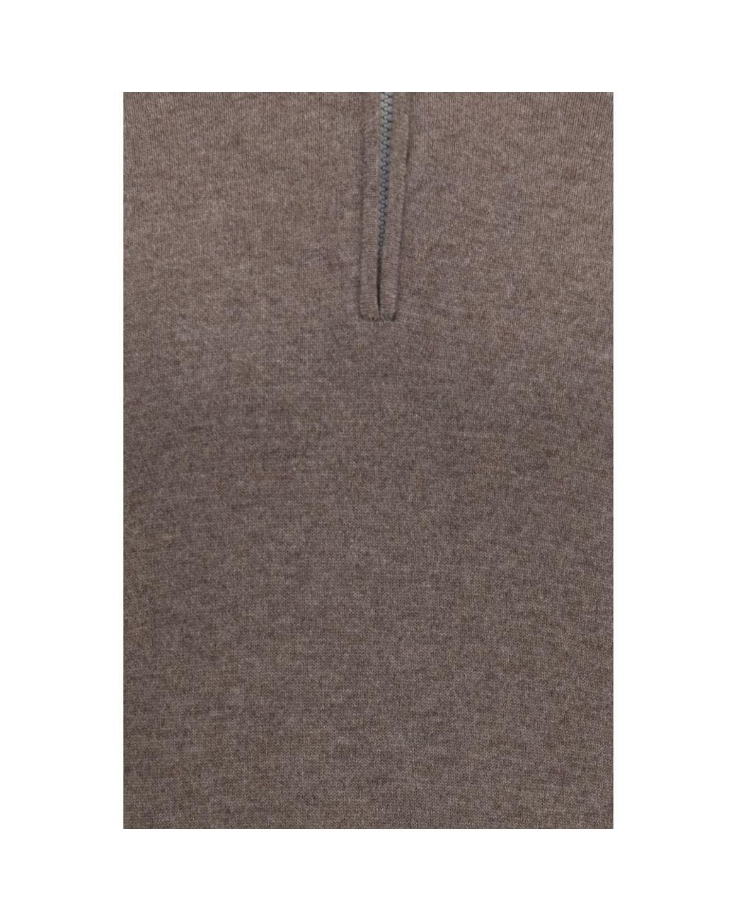 Brunello Cucinelli Gray Brown Cashmere Sweater for men