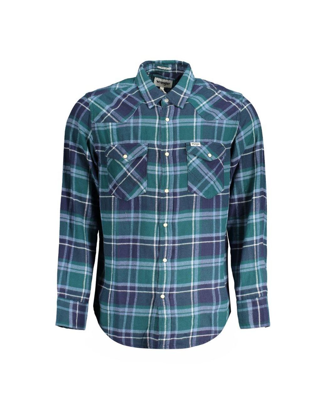 Wrangler Blue Verde Cotton Men Shirt for men