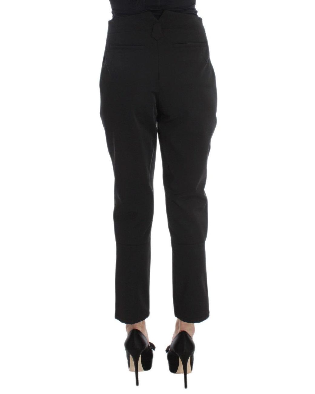 Ermanno Scervino Black Trousers Button Detail