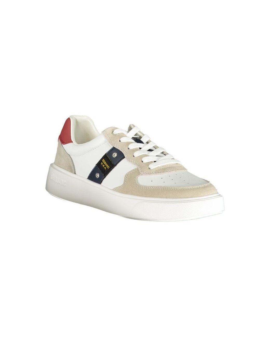 Blauer White Polyester Sneaker for men