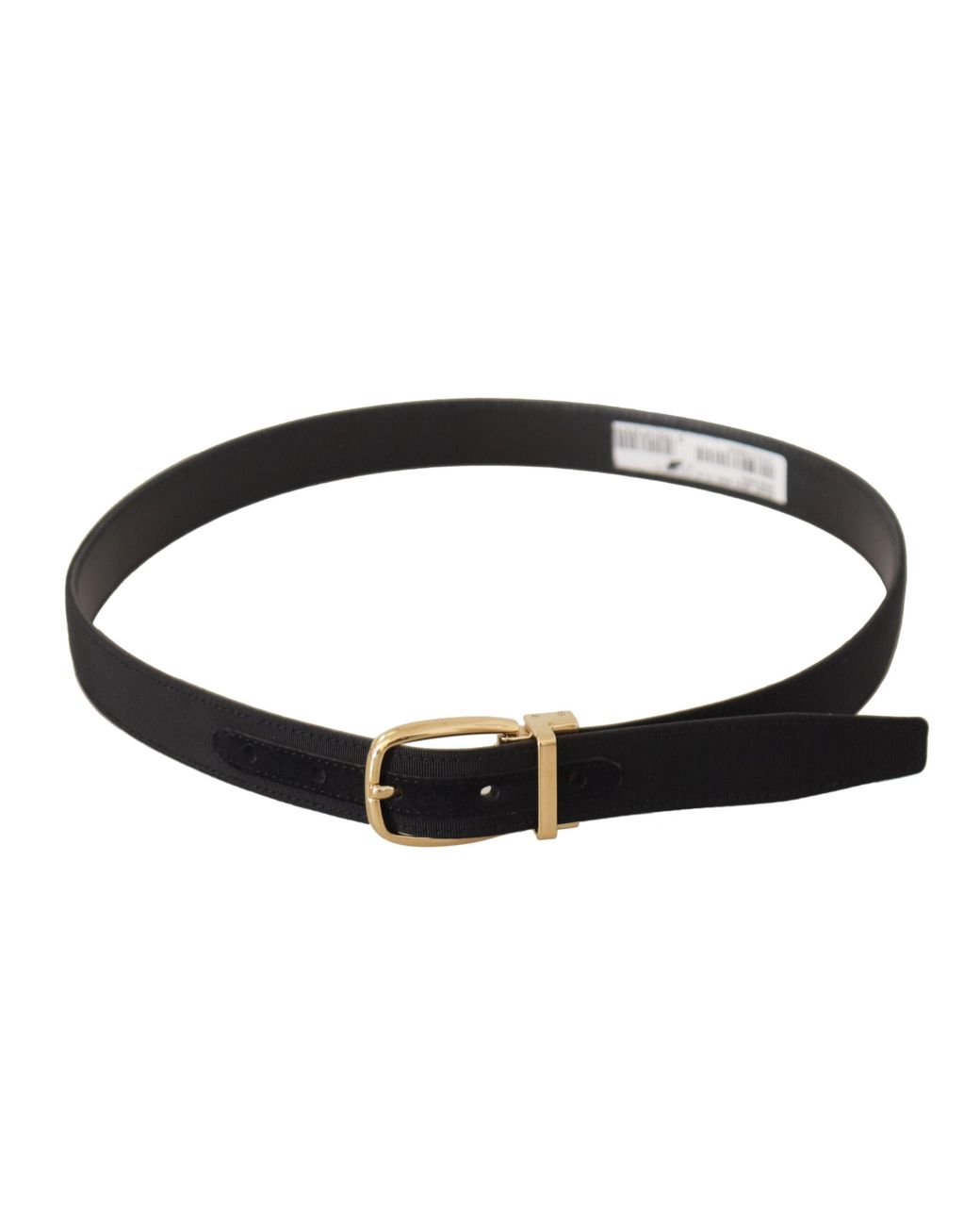 Dolce & Gabbana Black Canvas Leather Metal Buckle Belt for men
