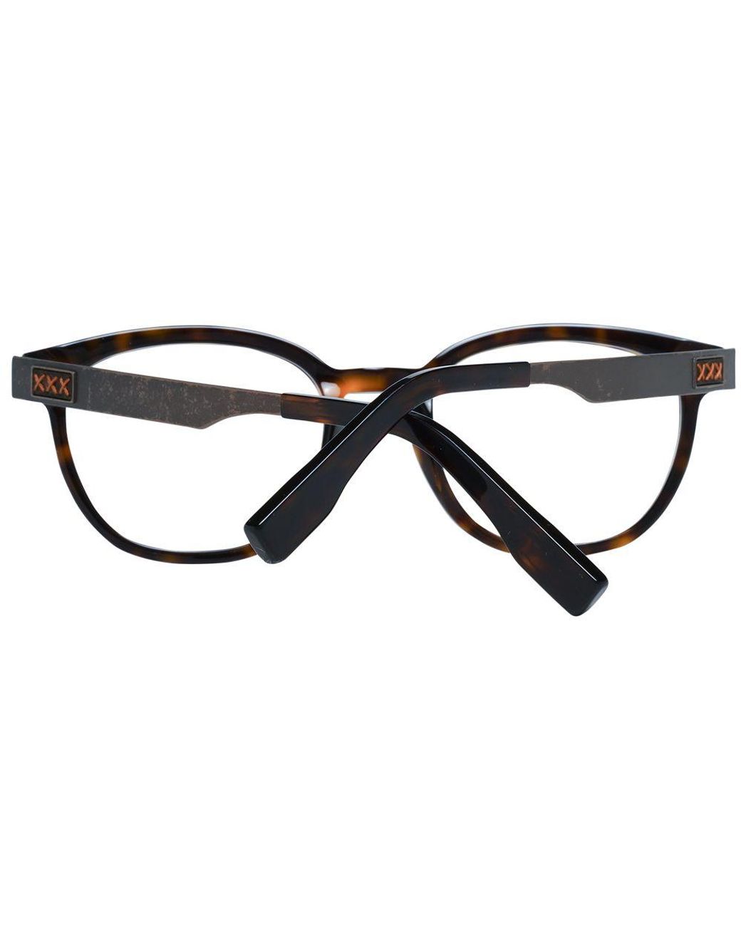 Zegna Black Brown Plastic Glasses (frames) for men