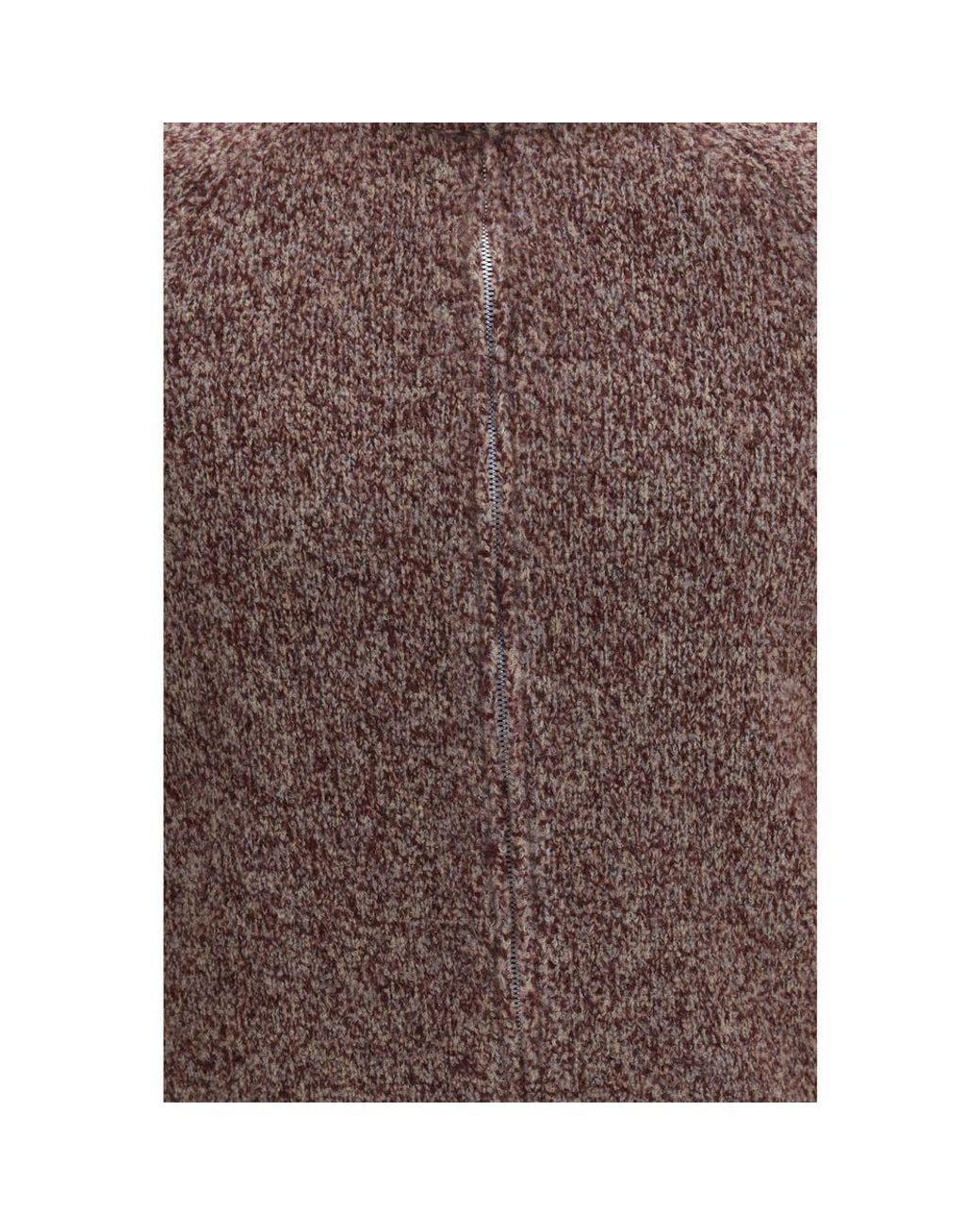 Brunello Cucinelli Brown Bordeaux Wool Oves Aries Cardigan for men