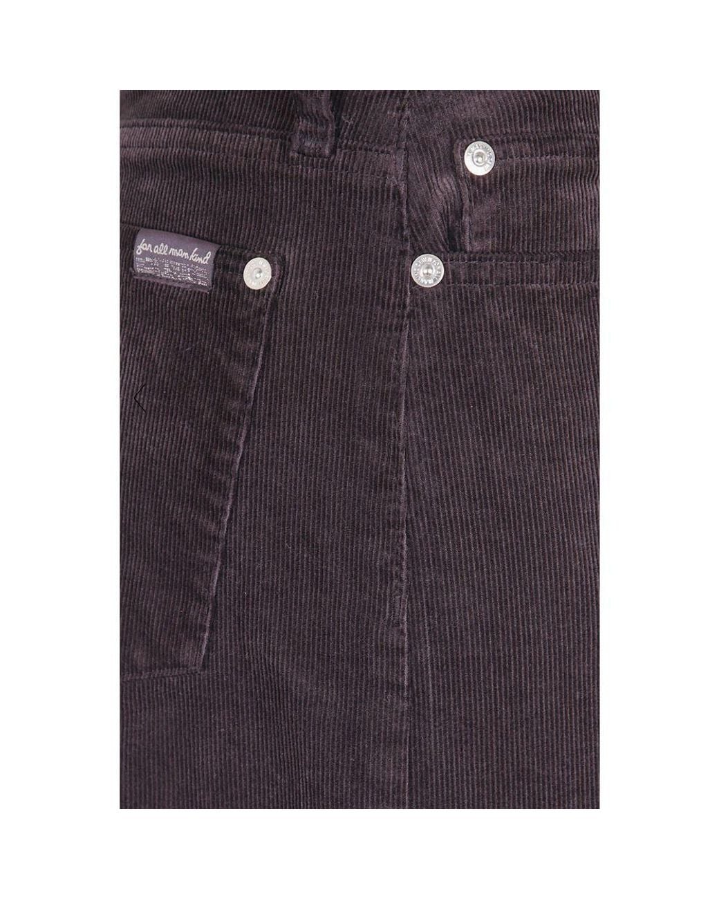 7FOR Purple Brown Cotton Casual Pants