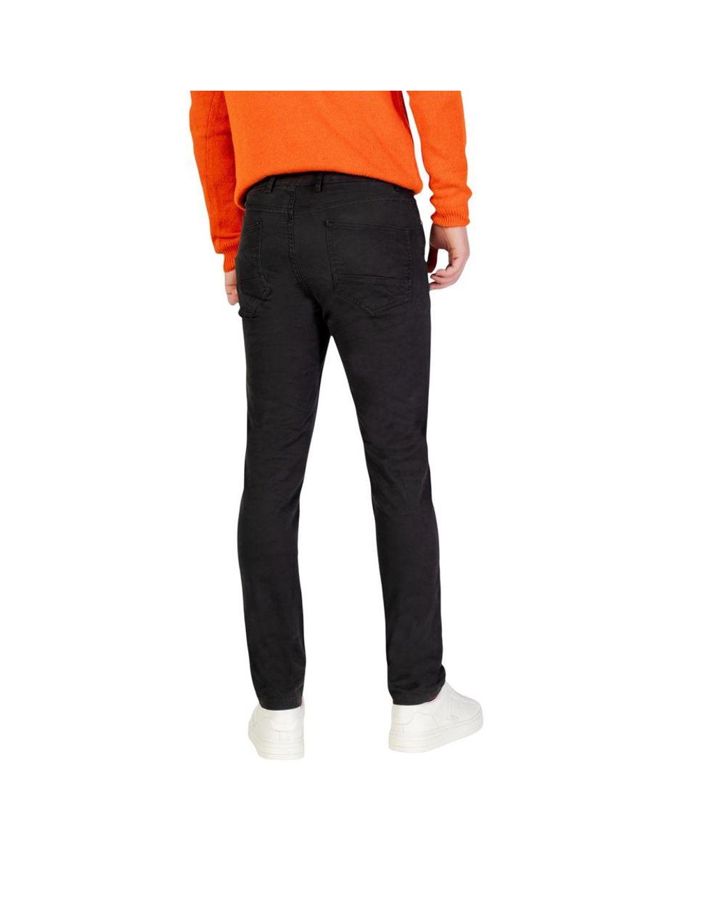 Borghese Black Gray Cotton Skinny Pants for men