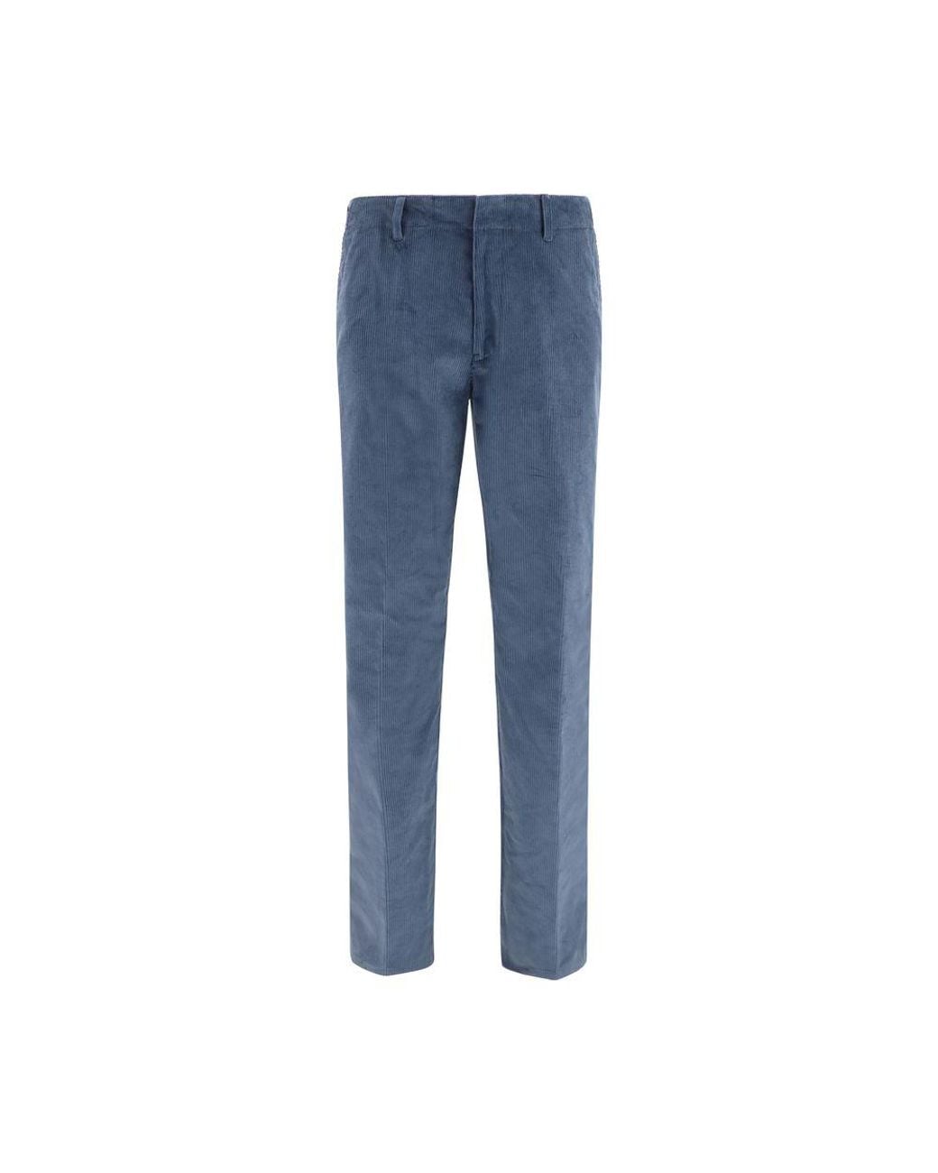 Etro Blue Cotton Casual Pants for men