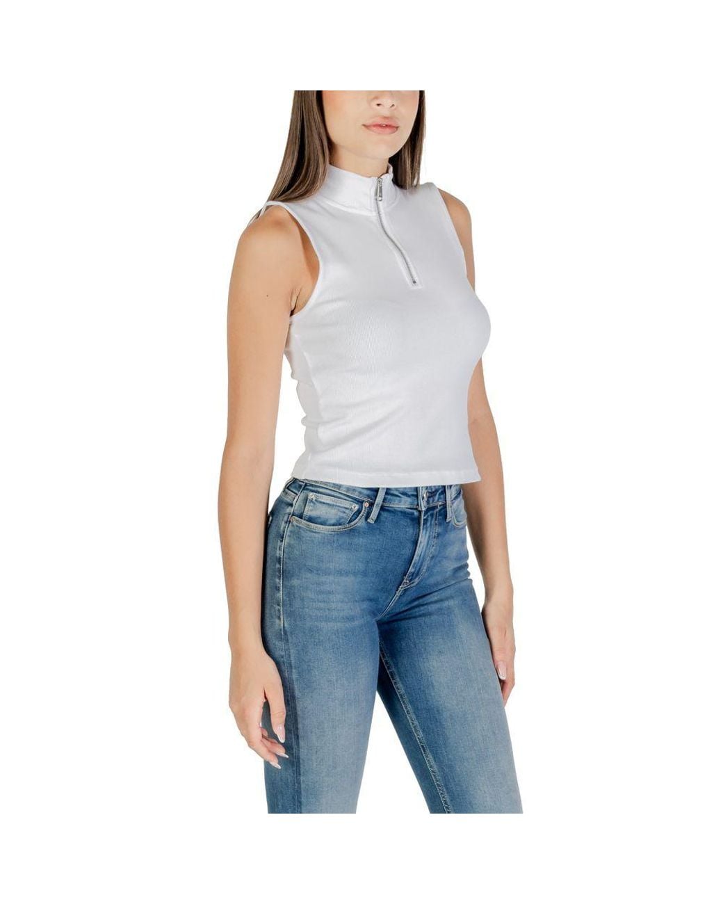 Calvin Klein Blue White Cotton Top