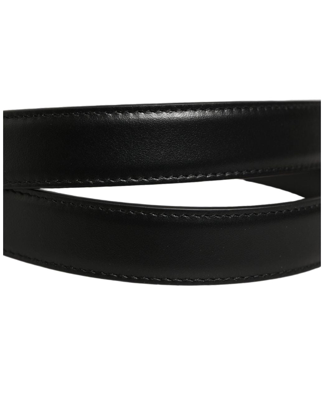 Dolce & Gabbana Black Classic Leather Gold Metal Logo Buckle Belt