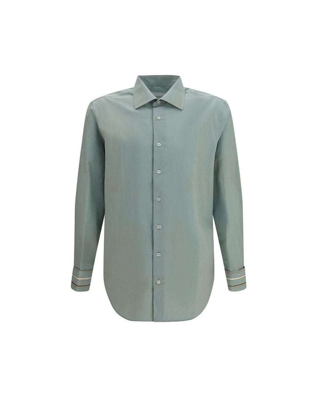 Prada Blue Cotton Dress Shirt for men