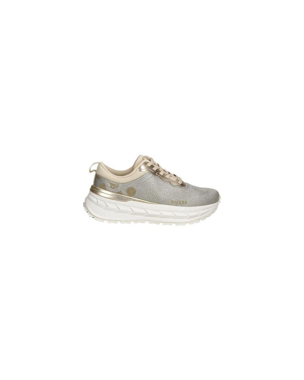 Guess White Gray Polyester Chunky Sneakers