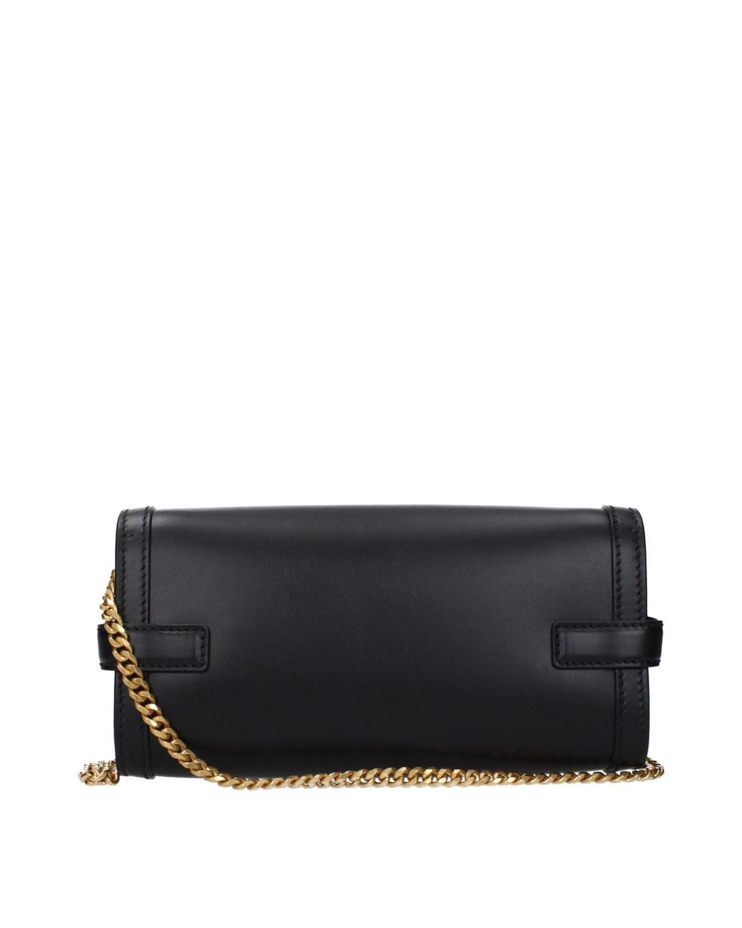 Balmain Black Leather Clutch Bag