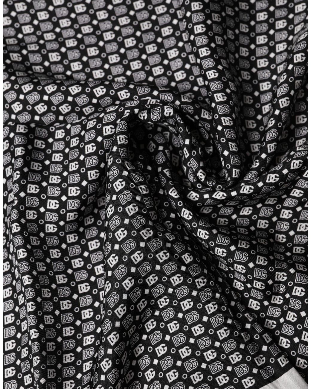 Dolce & Gabbana Gray Patterned Square Foulard Scarf for men
