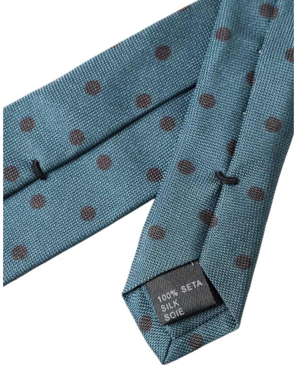 Dolce & Gabbana Blue Polka Dot Silk Tie Classic Style for men