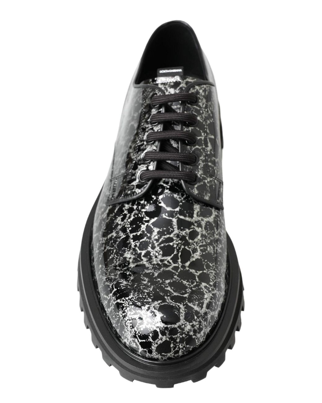 Dolce & Gabbana Black Derby Patent Leather Shoes for men