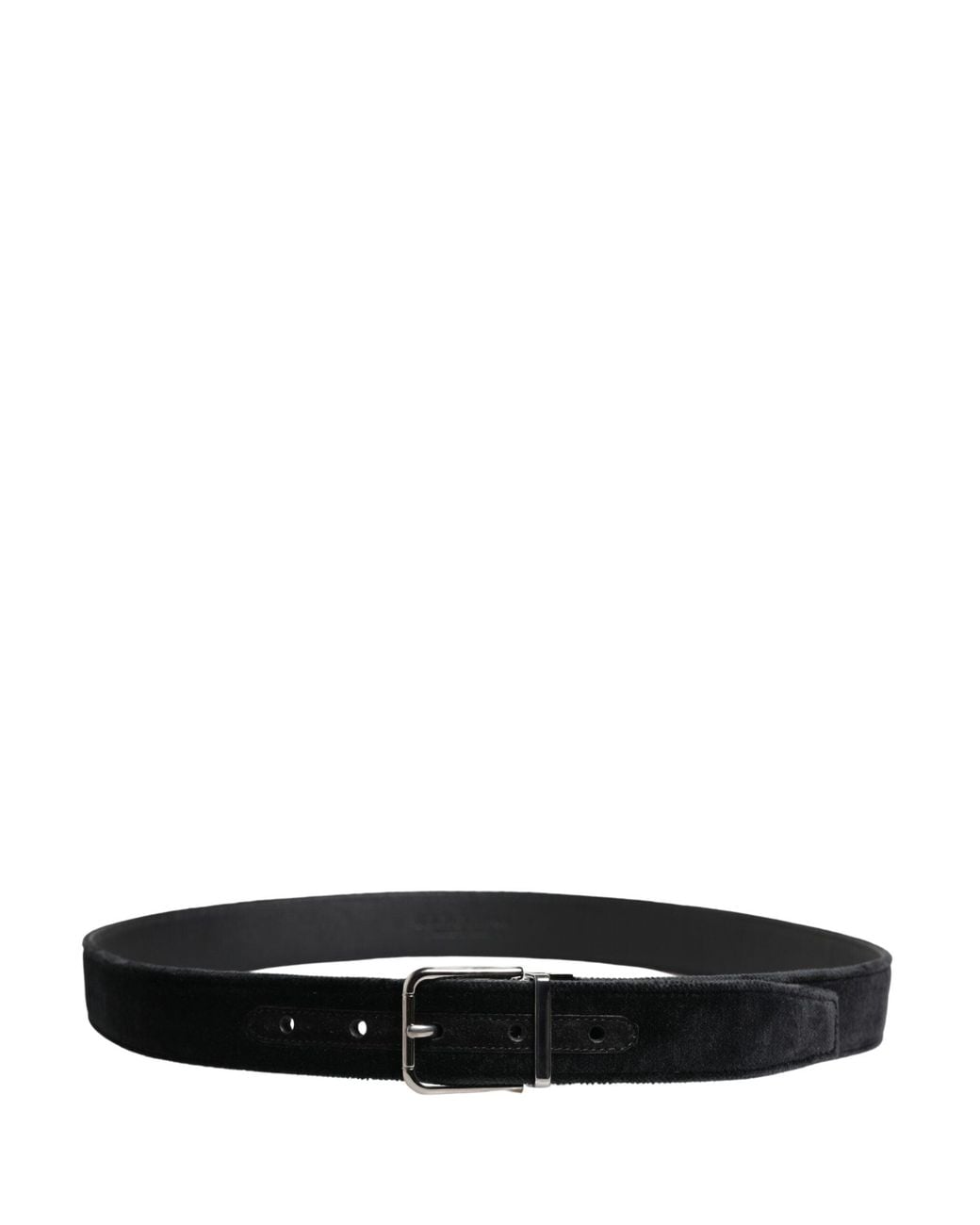 Dolce & Gabbana Black Suede Tone Metal Buckle Belt Leather (Suede) for men