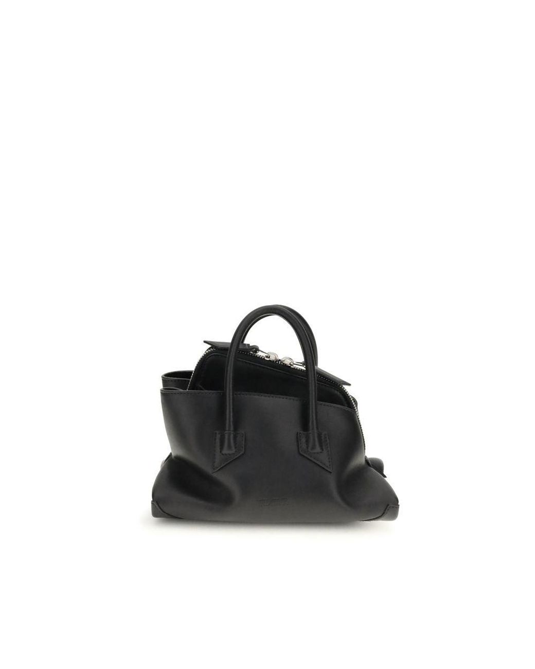 The Attico Black La Passeggiata Mini Leather Shoulder Bag