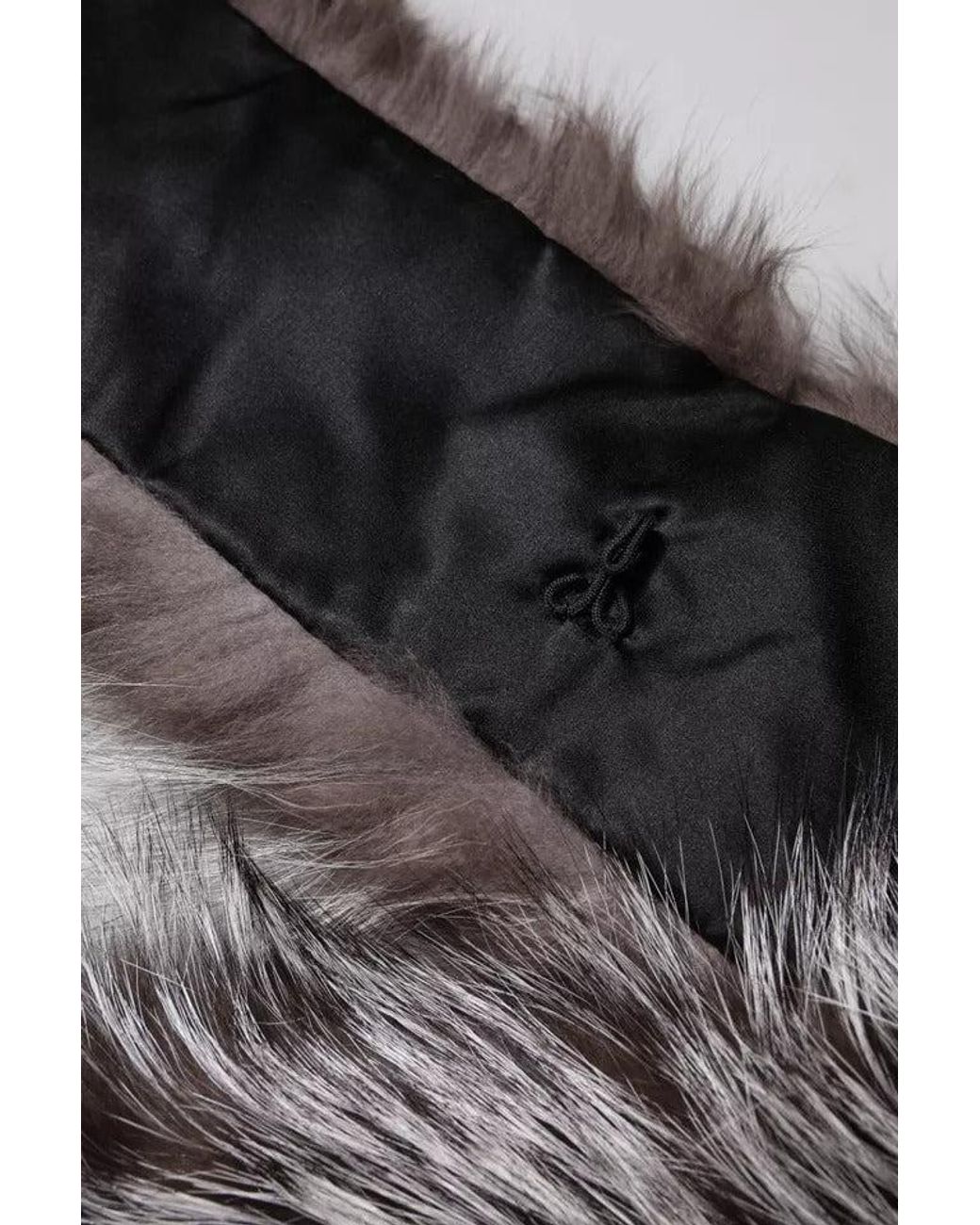 Dolce & Gabbana Gray Fox Fur Neck Wrap Warmer Winter Scarf