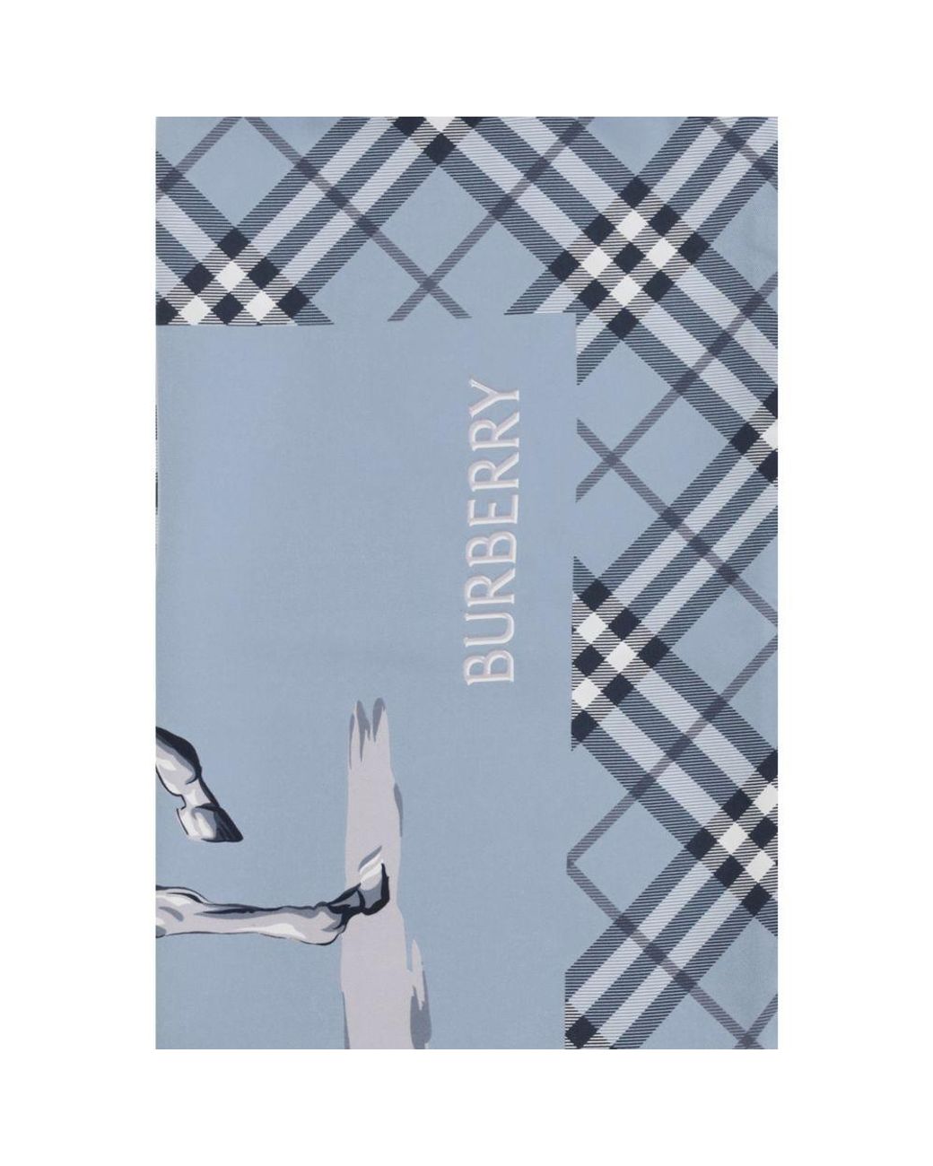 Burberry Blue Silk Scarf for men