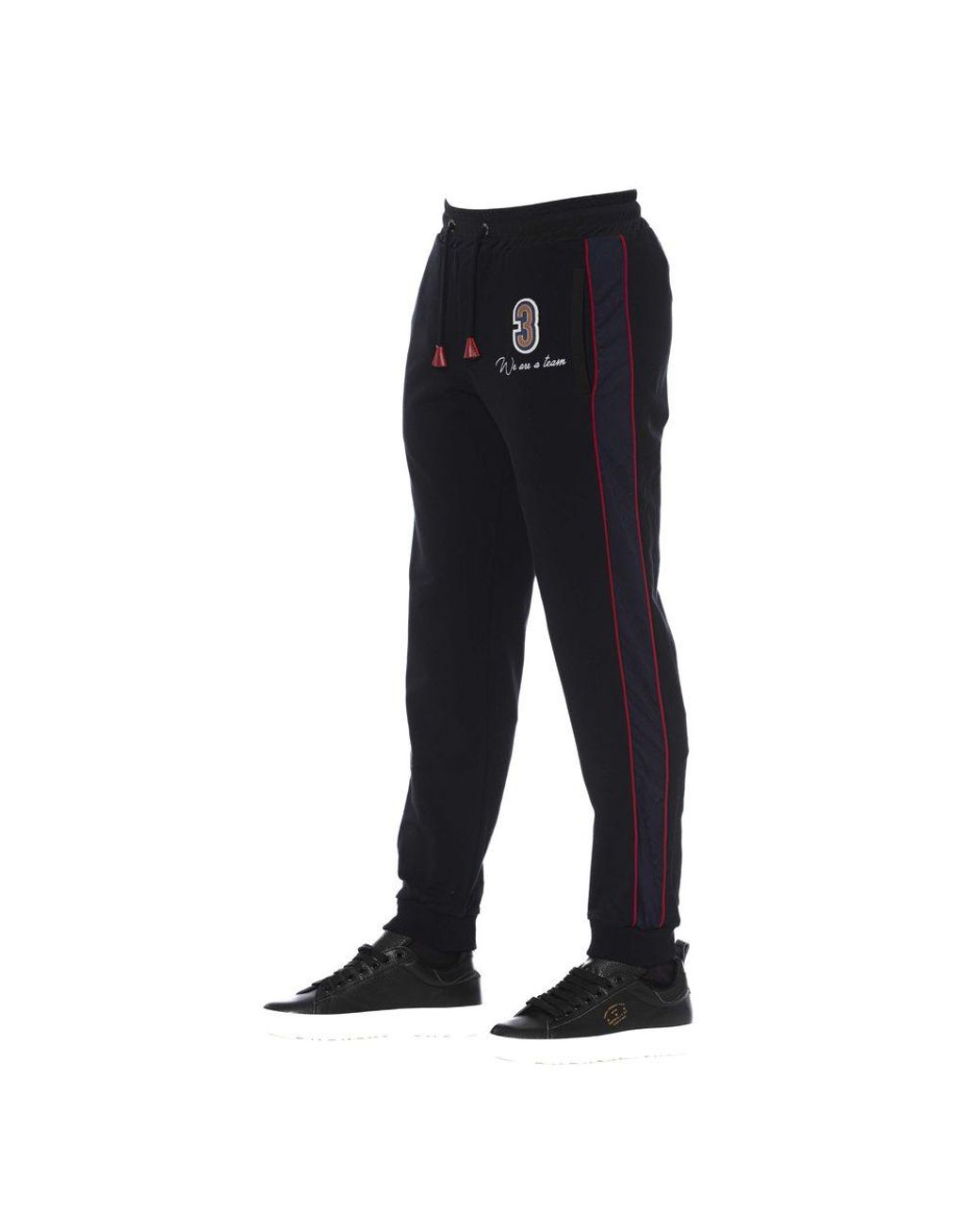Trussardi Black Cotton Men Sports Pants for men