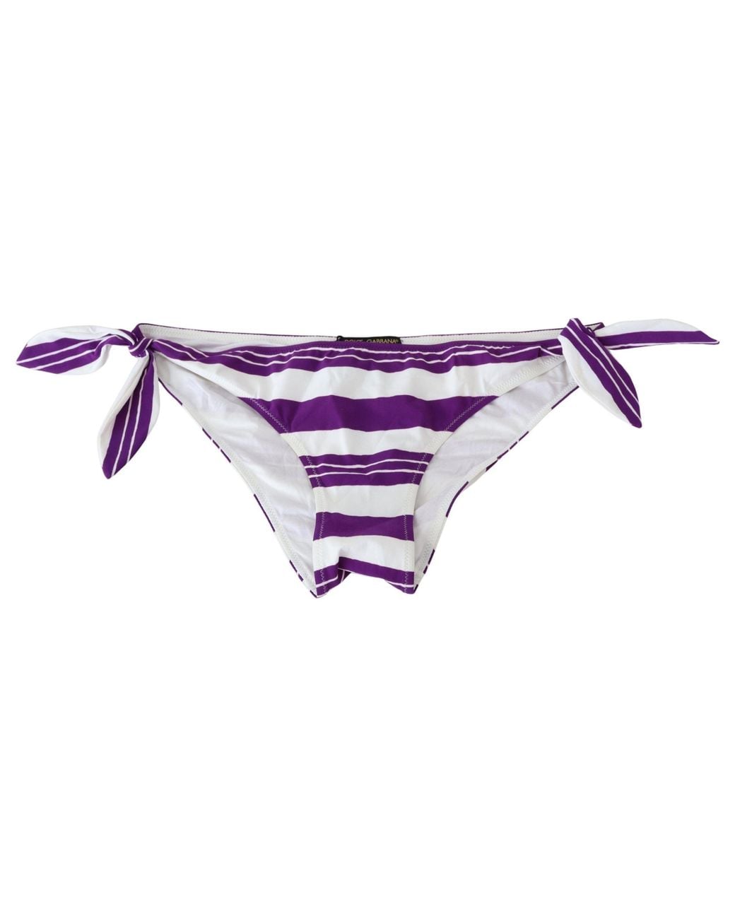 Dolce & Gabbana Black Chic Striped Bikini Bottom