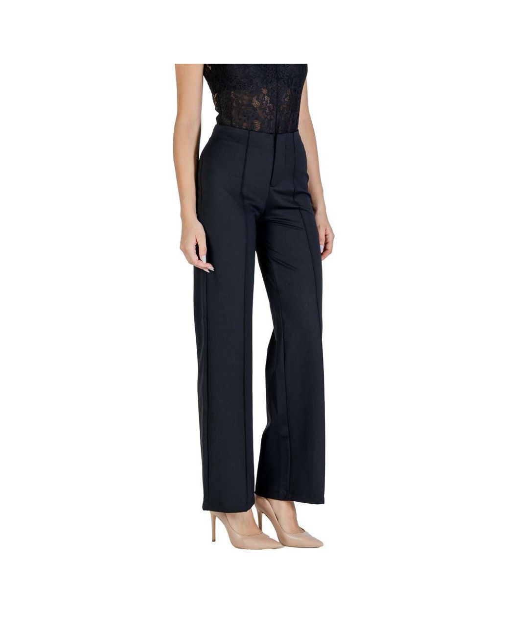Guess Black Polyamide Flared Pants in Blue | Lyst UK