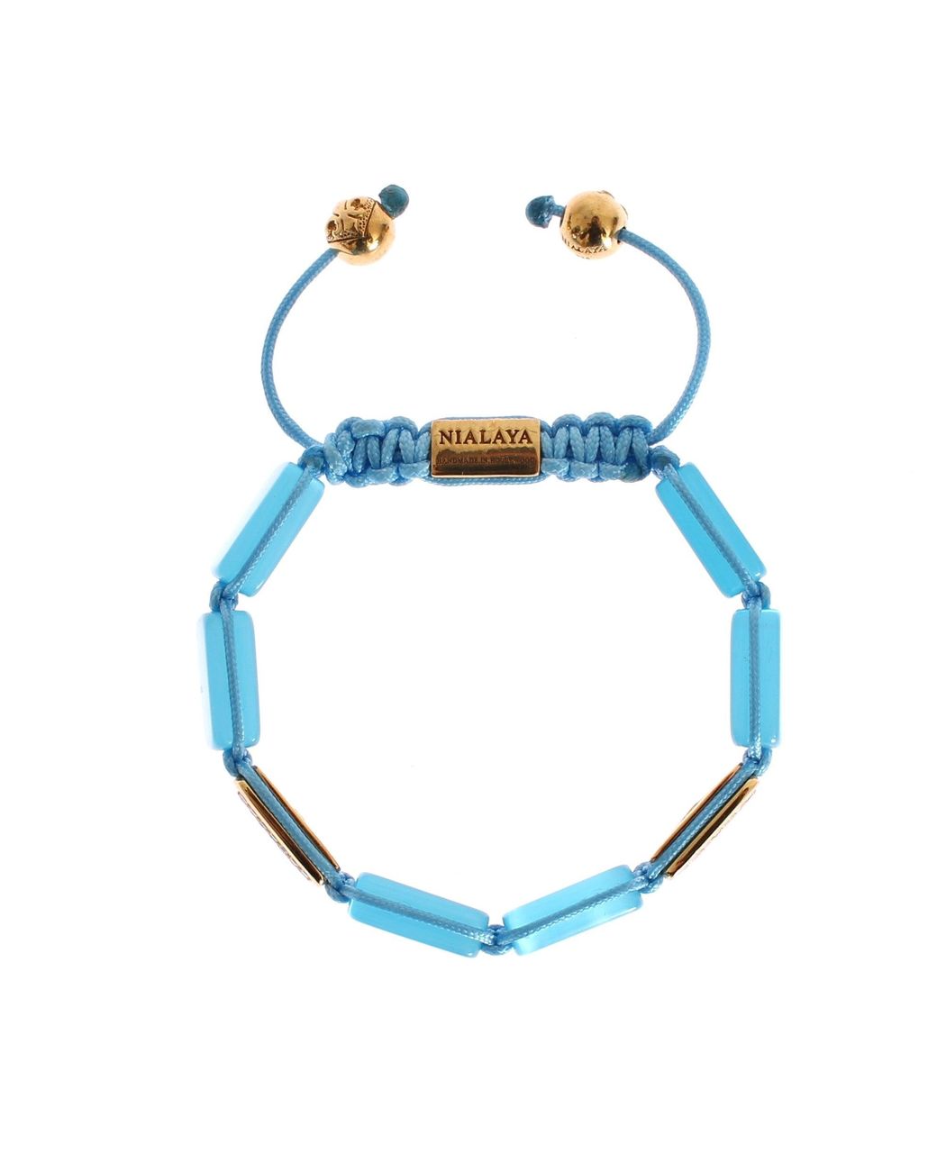 Nialaya Blue Cz Opal 18k Gold 925 Bracelet
