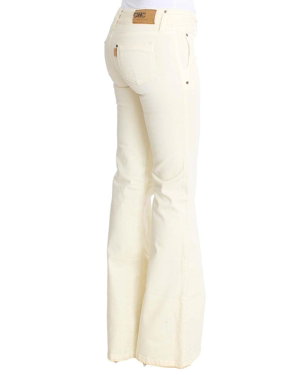 CoSTUME NATIONAL White Cotton Stretch Flare Jeans