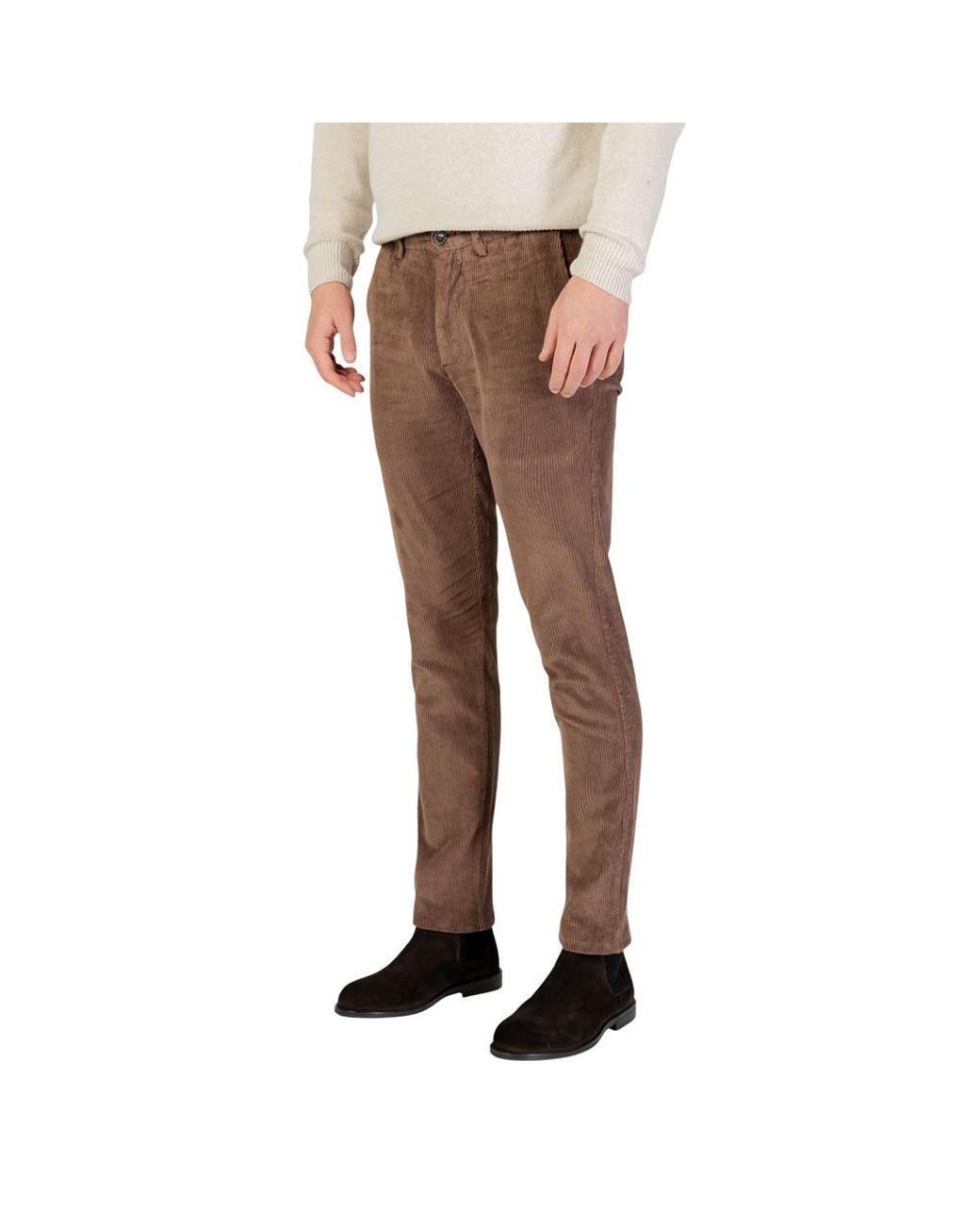 Borghese Brown Cotton Casual Pants for men