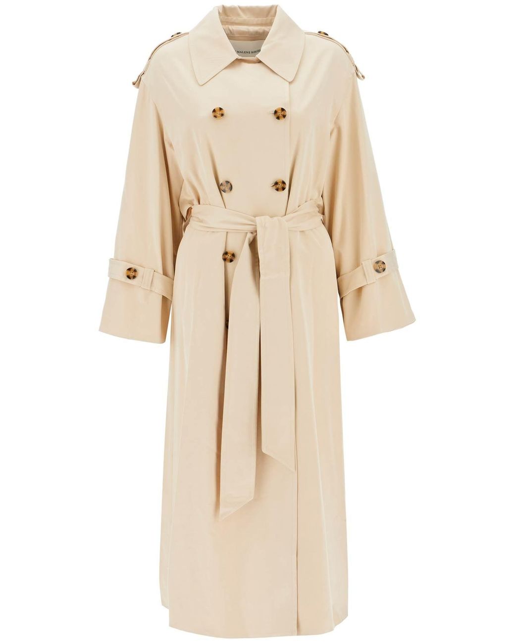 By Malene Birger 'alanis' Double Breasted Trench Coat in Natural | Lyst